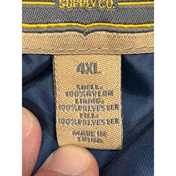 Foundry Women's Plus Size 4XL Quilted Navy Blue Jacket Corduroy Collar  Elbow - Picture 9 of 10